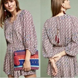 Holding Horses Anthropologie Annamaria Maroon Floral Romper Shorts Size Small